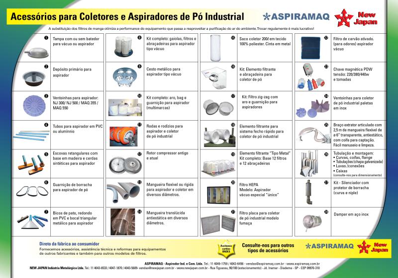 acessórios de coletor de pó e aspirador industrial